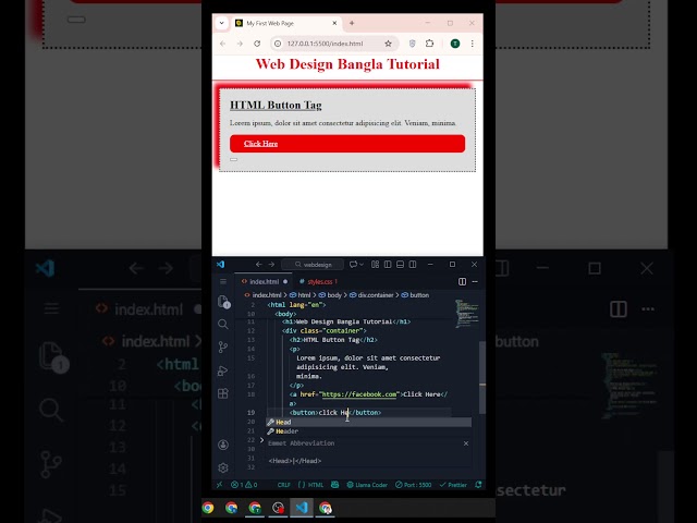HTML Button Tag 33 #coding #frontendcourse #webdevelopment #programming #webdesign #javascript