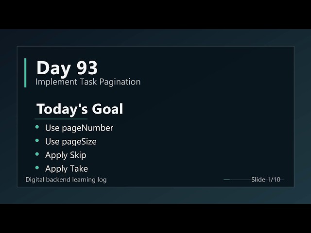 Day 93 - Implement Task Pagination | ASP.NET Core and EF Core