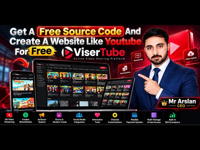 Get FREE Source Code & Create a Website Like YouTube  ViserTube Full Setup Guide