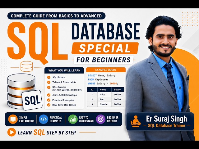 SQL Database Tutorial for Beginners in Hindi | Complete SQL Course from Basics to Advanced