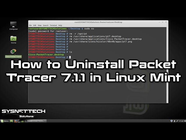 How to Uninstall Cisco Packet Tracer 7.1.1 in Linux Mint | SYSNETTECH Solutions