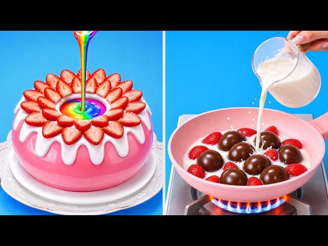 🌈🍫 Rainbow Cakes Gone Wild | Strawberry, Chocolate & Delicious Surprises