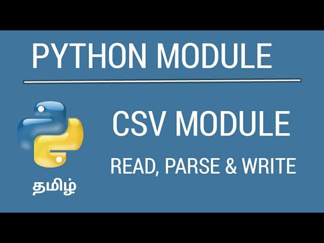 Python - CSV Module | Tamil | iCoding