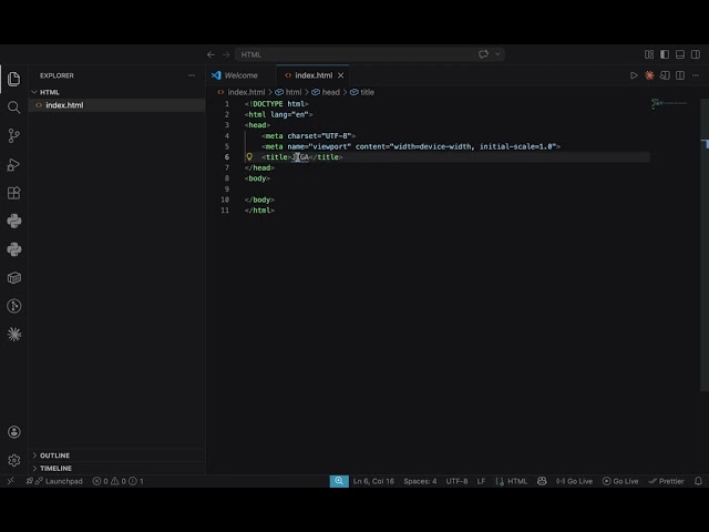 Create HTML File in VScode