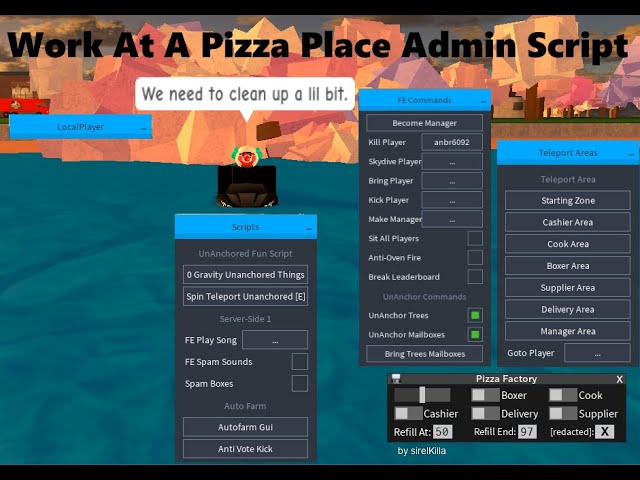 Work At A Pizza Place Admin Script (Works in 2022) [LuaXe]