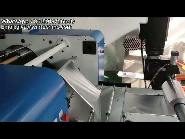 Fully automatic 6 shafts aluminium foil rewinding machine.