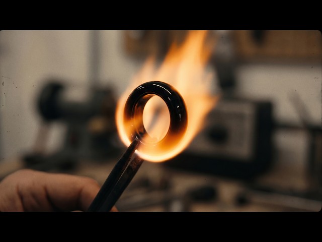 Forging a Black Glass Ring with Golden Sparkles | Handcrafted with Fire | ASMR