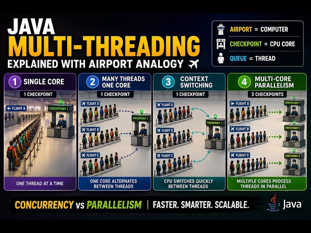Illustrating Java Multi-threading with Airport