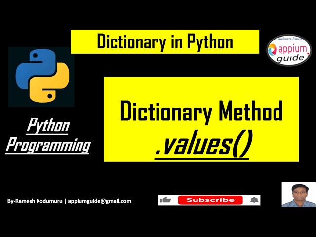 Python Dictionary #2 | values() Method