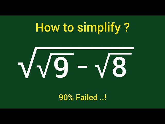 Germany | A Nice Square Root Simplification Question | Maths Olympiad Exam