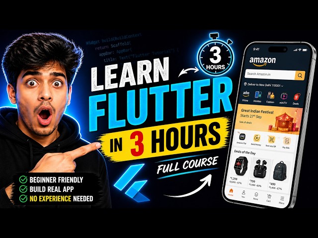 Full Flutter Tutorial for Beginners - Become A Pro In Just 3 Hours!