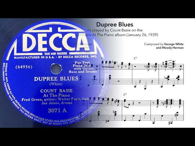 Count Basie - Dupree Blues (New York, January 26, 1939)
