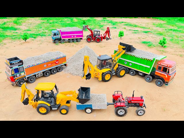 Jcb tractor video | JCB 5CX 4×4 fully loading white muram Tata dumper truck 2518 | jcb cartoon 