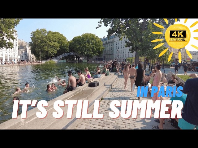 [4K] Paris Late Summer | Swimming in Canal Saint-Martin & the Most Vibrant Neighborhoods