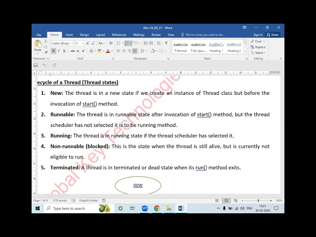 Thread, Lifecycle of thread, Multithreading in Java- Part-1