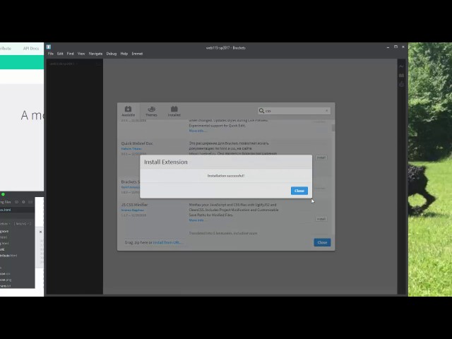 Installing Brackets and Plugins for WEB 115