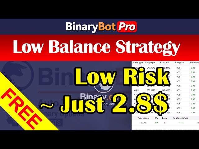 Binary Bot | Low Balance Strategy | Free Download (2020)