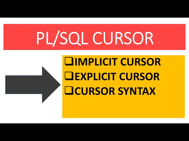 PL/SQL Cursor Definition in Oracle Database