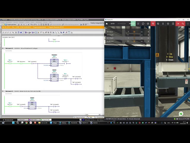 Elevator Advanced : Factory IO and Siemens S7 1200 PLC TIA Portal 19
