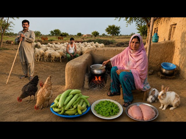 Pakistan Desert Life | Women’s Morning Routine | Traditional Desi Tar & Green Halwa Cooking