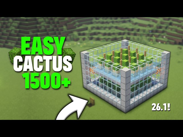 EASIEST STACKABLE CACTUS FARM | 26.1 JAVA & BEDROCK | 1500+ P/H