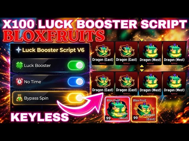 *KEYLESS* Blox Fruits X100 Luck Booster Script V6 | FREE SPIN, UNLI SPIN, BYPASS SPIN