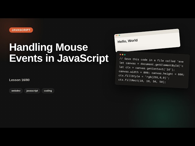 Javascript - Web development basic Series: Handling Mouse Events in JavaScript