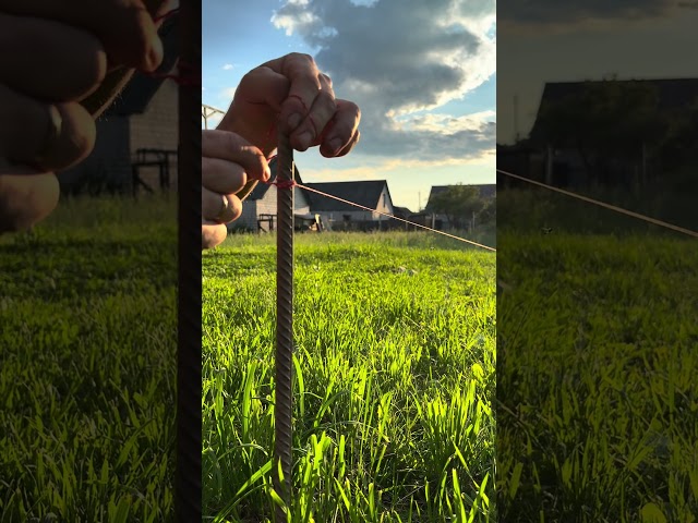 A simple way to secure the thread for marking❗️ #construction #works #satisfying #diy #landscape