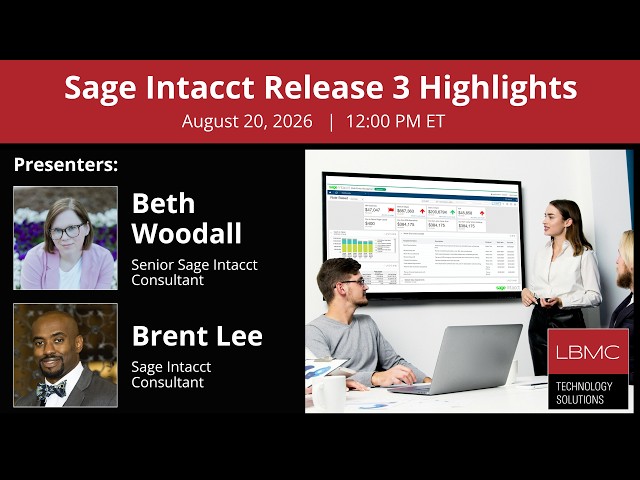 Sage Intacct Release 3 Highlights 2026 08 20