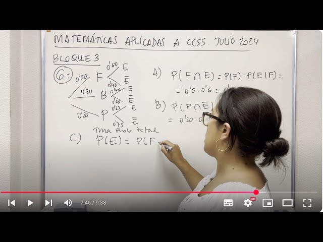 PAU / EBAU Cantabria Julio 2024. Matemáticas Aplicadas a CCSS (Parte 3/3)