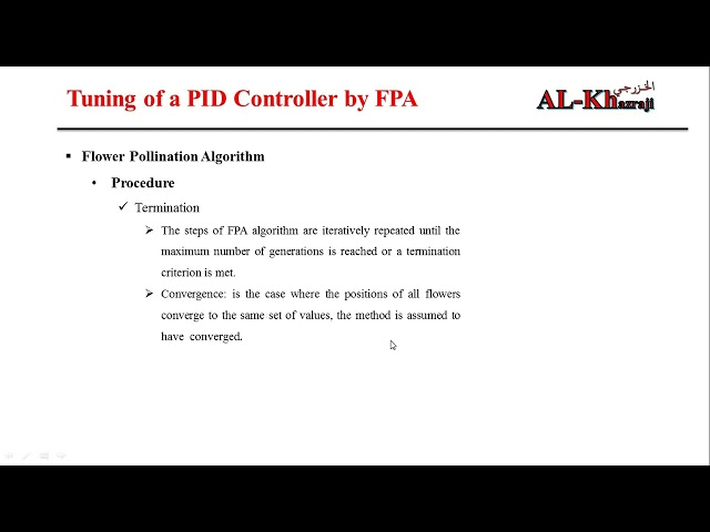 MATLAB Code to Tune a PID Controller by Flower Pollination Algorithm based on ITAE Index English