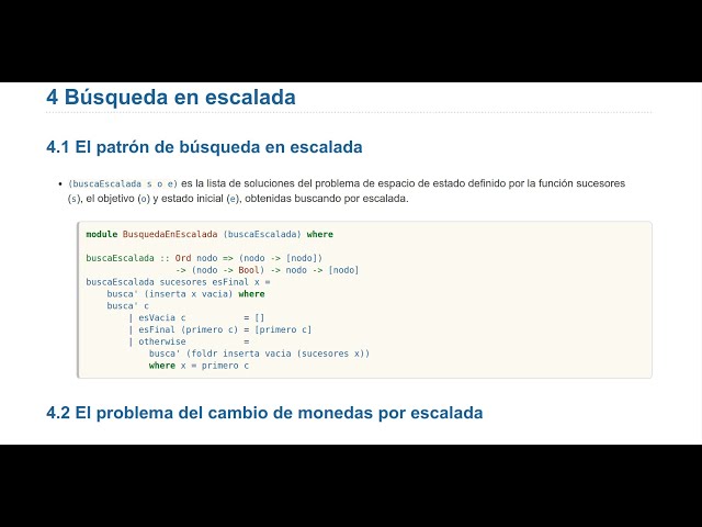 El patrón de búsqueda en escalada en Haskell