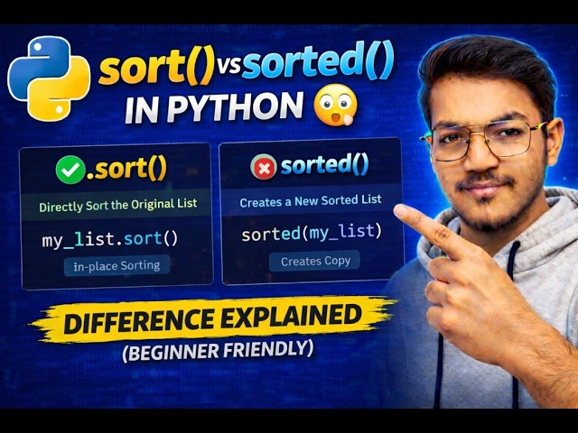 🚀 sort() vs sorted() in Python 😳 | Python List Sorting Explained
