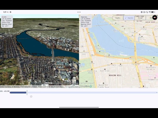 Same Tilt, Five Map SDKs — Camera Pitch Sync in ArcGIS 3D, Google, Mapbox, MapLibre & HERE