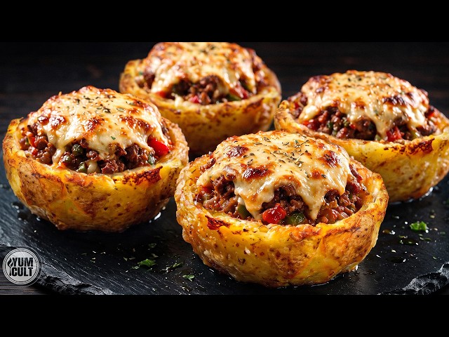 Just PRESS potatoes and add ground beef! My family begs for these crispy cups