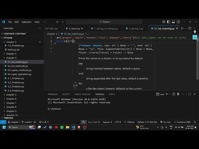 List Indexing in Python