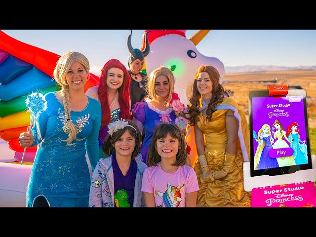 Elsa gives Kate and Lilly DISNEY Princess OSMO Super Studio!!