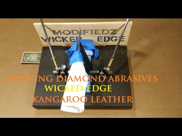 Applying Diamond Spray to Kangaroo Leather Strops WEPS
