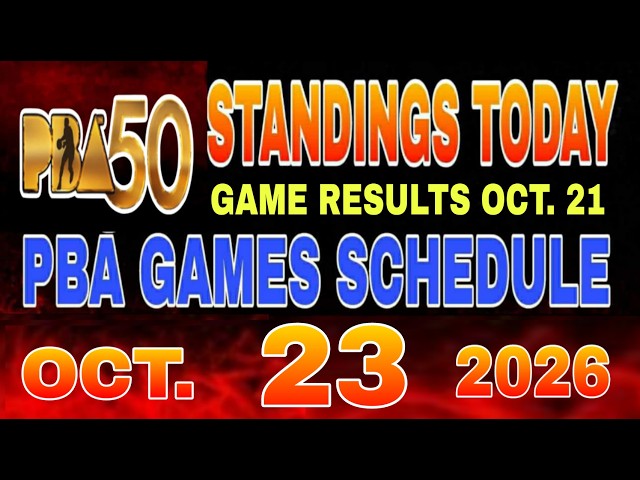 PBA Standings today as of October 21, 2026 | PBA Game results | Pba Schedule  October 23, 2026