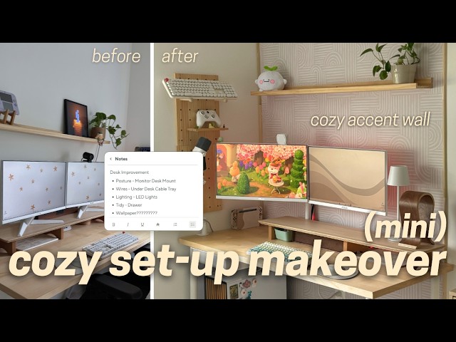 🌱Cozy Gaming Set up Desk Mini Makeover 🎧 cozy gaming, functional & cute