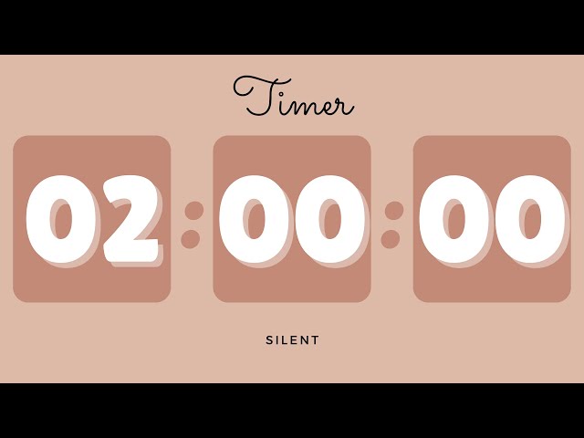 🍄‍🟫 2 Hours Silent Timer with Cute Ending Alarm | Pastel Brown Timer