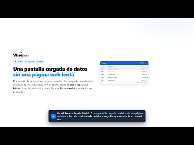 De WinForms a la web - Módulo 5: DataGridView, validación y rendimiento