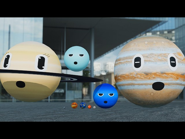 All 8 Planet Size Comparison   Learn about the planets in our solar system   For kids and baby