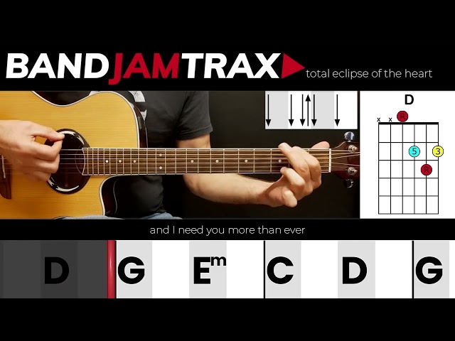 Total Eclipse Of The Heart - Bonnie Tyler | EASY GUITAR LESSON | Scrolling Chords & Lyrics