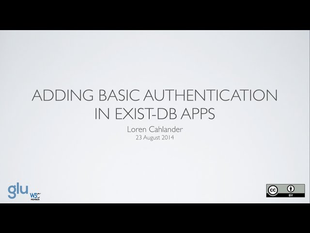 Adding Basic Authentication in eXist-db Apps