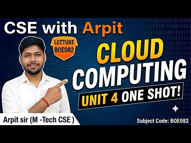 Cloud Computing One Shot | Unit IV – Virtualization for Cloud |  BOE082 | by Arpit sir