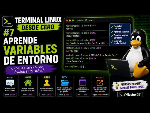 Linux Terminal from Scratch #7 | Learn Environment Variables (PATH, HOME, USER, env, export, and ...