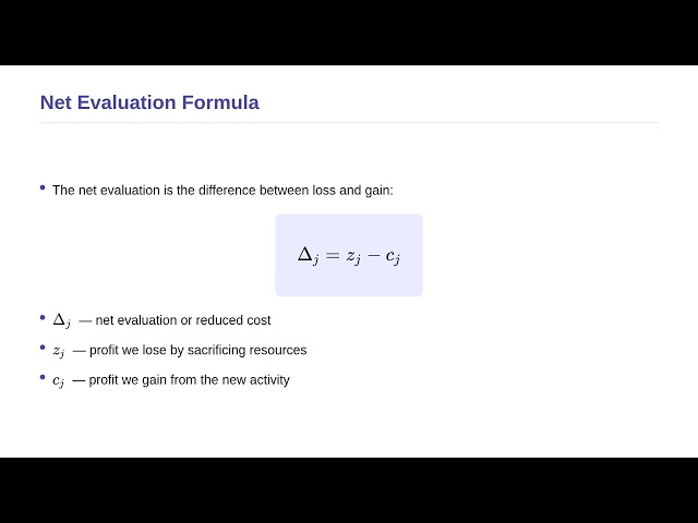 Linear Programming and Applications - Optimal Solution Termination Criteria