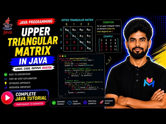 UpperTriangular Matrix In Java Explained Step-by-Step | Master Arrays in Java