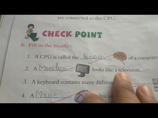 Computer Class 1 Chapter 3 Fill in the blanks